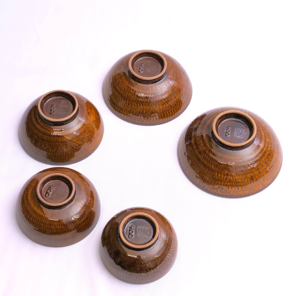 FR12 百碗 飴釉飛鉋 (森山實山窯)