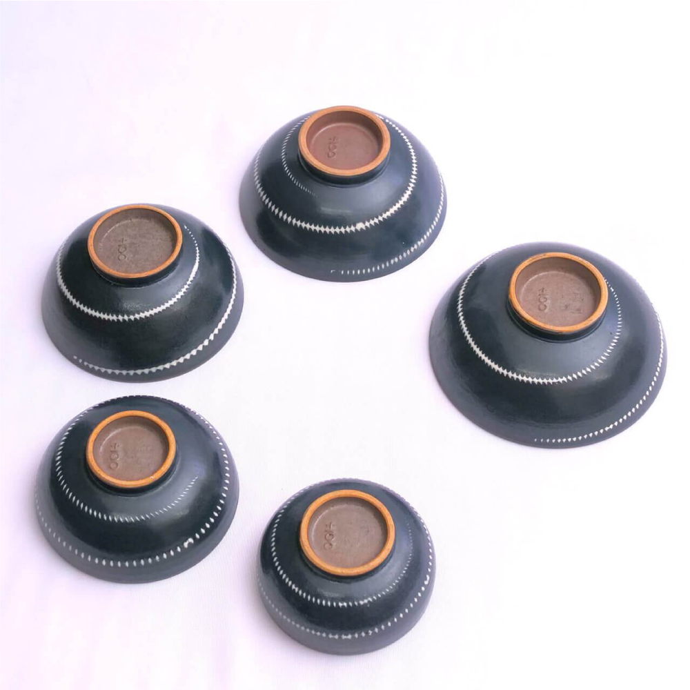 FR14 百碗 青釉白点打飛鉋 (森山實山窯)