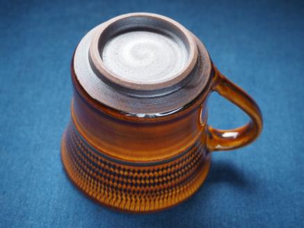 H30 小石原焼飴釉飛鉋マグカップ（太田熊雄窯）