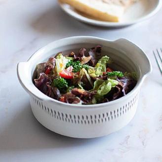 AA120 小石原焼 カネハ窯 飛び鉋グラタン皿セット(白ツヤ×M)