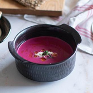 AA117 小石原焼 カネハ窯 飛び鉋グラタン皿セット(黒マット×M)