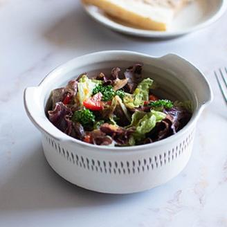 AA41 小石原焼 カネハ窯 飛び鉋グラタン皿(白ツヤ×M)