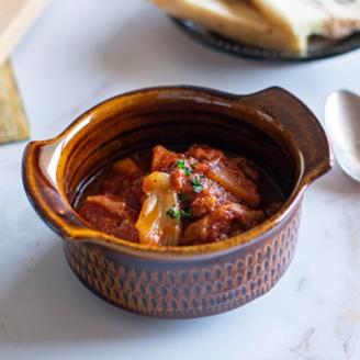 AA43 小石原焼 カネハ窯 飛び鉋グラタン皿(飴ツヤ×M)