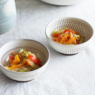 AA86 小石原焼 カネハ窯 飛び鉋小鉢セット(両面・シンプル)