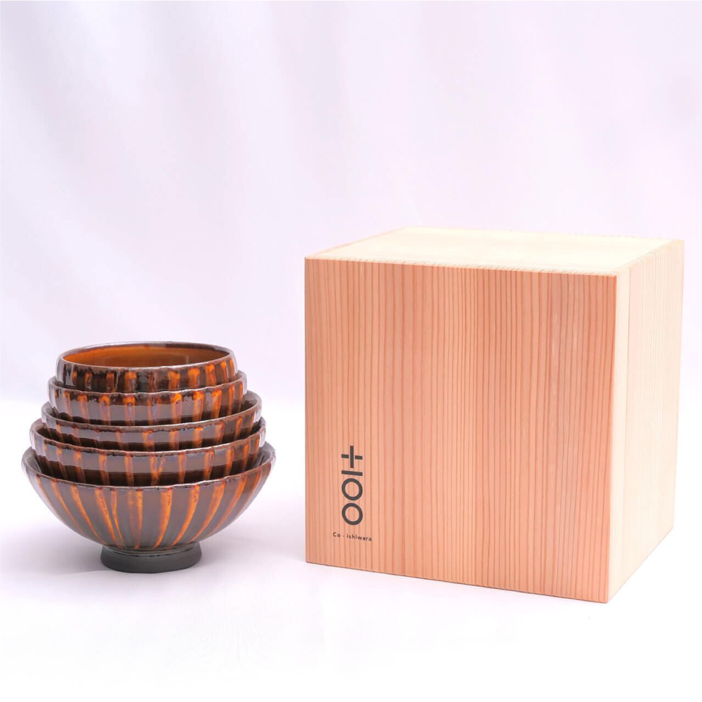 FR7 百碗 飴釉刷毛目(マルダイ窯)