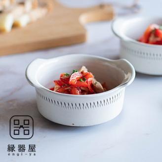 AA111 小石原焼 カネハ窯 飛び鉋グラタン皿(白艶×S)