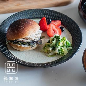 AA33 小石原焼 カネハ窯 飛び鉋プレート【特大】(茶マット)