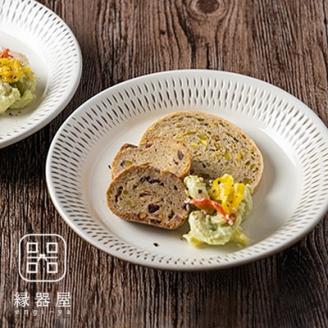 AA38 小石原焼 カネハ窯 飛び鉋プレート【大】(白×白ツヤ)