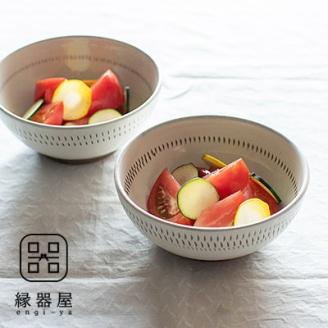 AA88 小石原焼 カネハ窯 飛び鉋中鉢セット(シンプル)