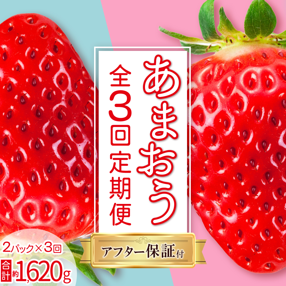3S20 【 あまおう 定期便 全3回】福岡県産あまおう 約270g 前後 ×２パック いちご イチゴ あまおう 福岡限定 ブランド 果物 フルーツ ストロべリー スイーツ ケーキ パフェ スムージー ジャム 国産 福岡県 東峰村 お取り寄せ 送料無料