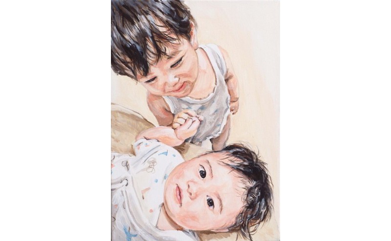 油絵で高級感のある肖像画を描きます（33×24cm・背景無地）