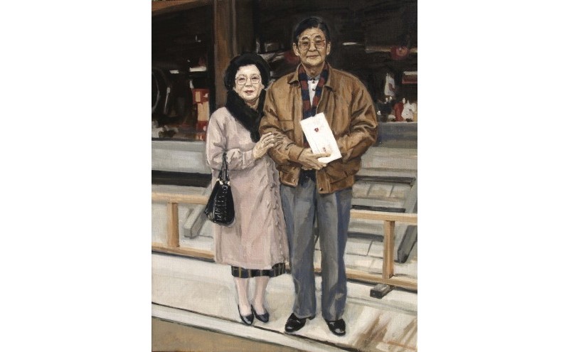 油絵で高級感のある肖像画を描きます（41×32cm・背景あり）