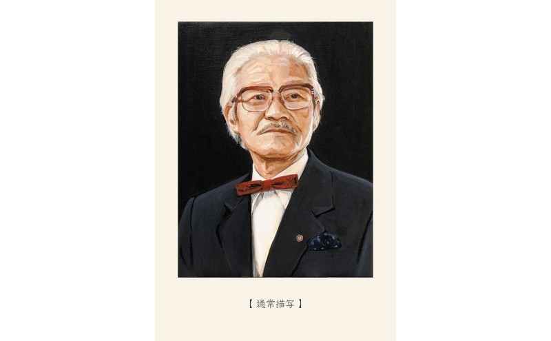 ご遺影を高級感のある油絵で描きます（33×24cm・背景無地）