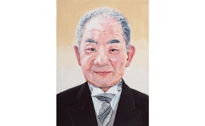 ご遺影を高級感のある油絵で描きます（33×24cm・背景あり）