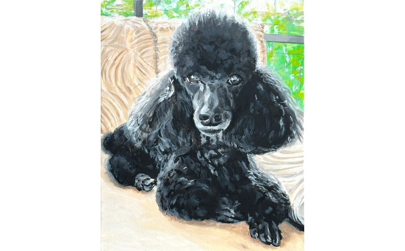 油絵で大切なペットを描きます（41×32cm・背景あり）