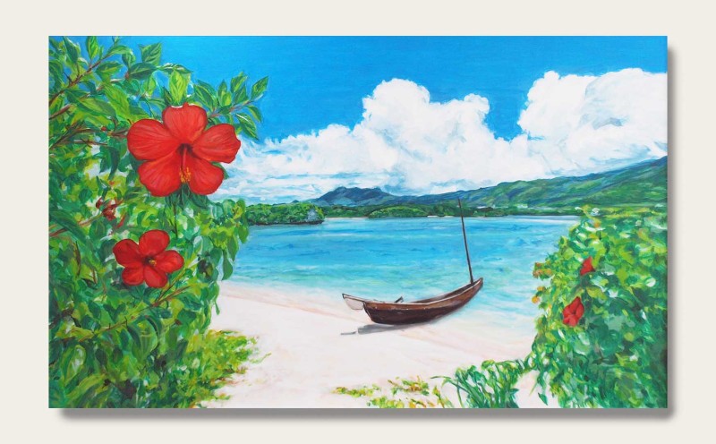 油絵で高級感のある風景画を描きます（53×45cm）