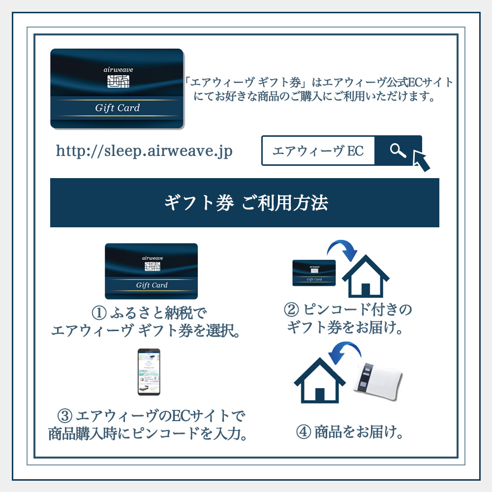 エアウィーヴ ギフト券（100万円分）【エアウィーヴオンラインストアで使える】[エアウィーヴ 寝具 人気 割引 チケット クーポン ギフト 商品券 優待券 プレゼント 割引券]