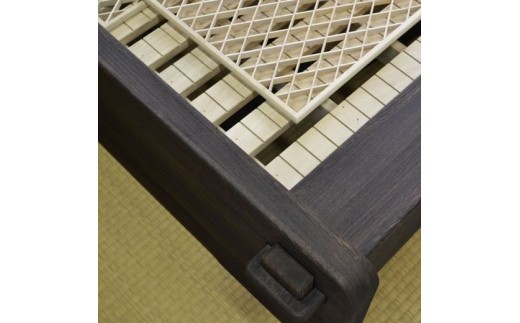 桐組子ベッド「あんばい」焼桐／シングル 総桐組子ベッド