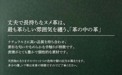 マネークリップ（ヌメ革・グリーン）　BK068