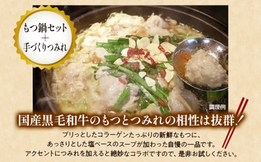 中村屋特製 国産黒毛和牛もつ鍋セット（３～４人前）＋手作りつみれ付き AM002