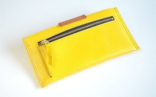 スマート長財布（シュリンクレザー・イエロー）　BK007