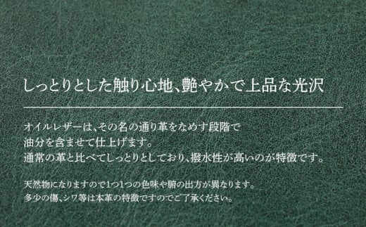 コニー（ 金具を使わないハンドバッグ ）（ オイルレザー・グリーン）　BK095