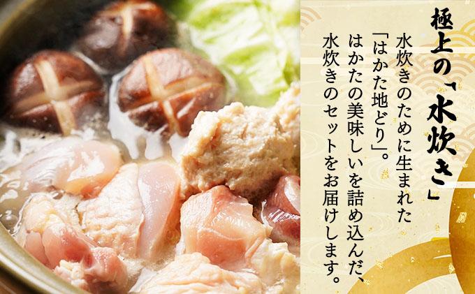 はかた地どり水炊きセットA 2～3人前｜水炊き 地どり 地鶏 鍋 鶏 水炊きセット 大木町【CV007】