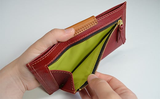 スマート長財布（シュリンクレザー・レッド）　BK005