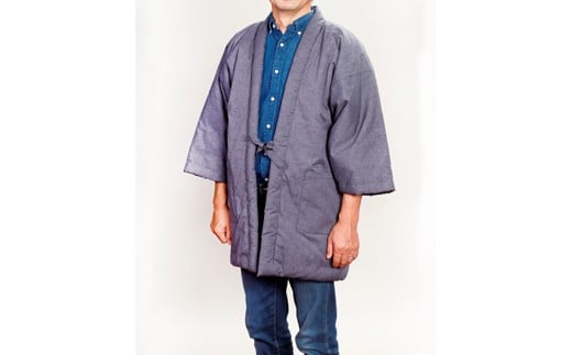 久留米はんてん　紳士紬はんてん　LLサイズ（紺）　BA010