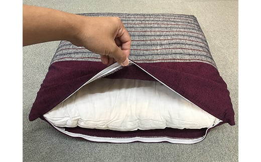 日本製座布団筑後５枚組（55×59）（エンジ）　AA235