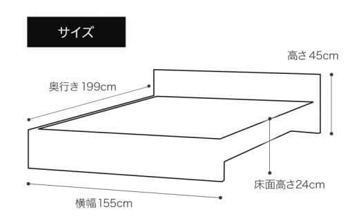 【開梱・設置】ベッドフレーム （ミドルタイプ+B） ワイドダブルサイズ ブラック　AL510