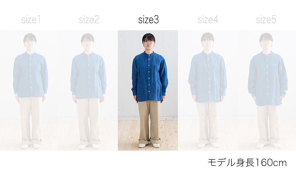 リネンシャツ ユニセックス 手染め リネン 切替シャツ サイ