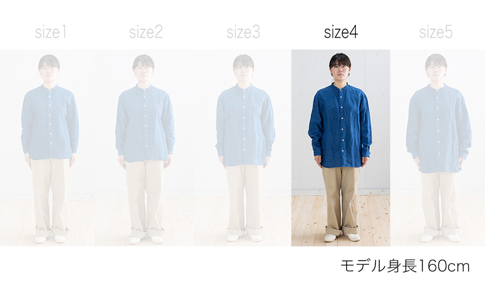 リネンシャツ ユニセックス 手染め リネン 切替シャツ サイ
