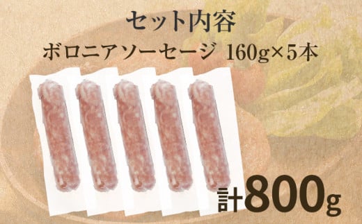 ボロニアソーセージ５本(160g×5)セット ソーセージ ボロニア 名水豚 お肉 ステーキ バーベキュー BBQ 惣菜 豚肉 ウデ肉100% お弁当 朝ごはん 朝食 おかず 福岡県 大木町 お取り寄せ 冷凍 AP14