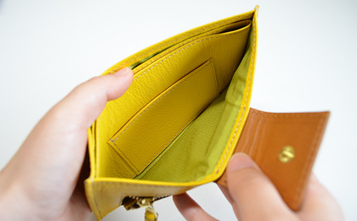 スマート長財布（シュリンクレザー・イエロー）　BK007