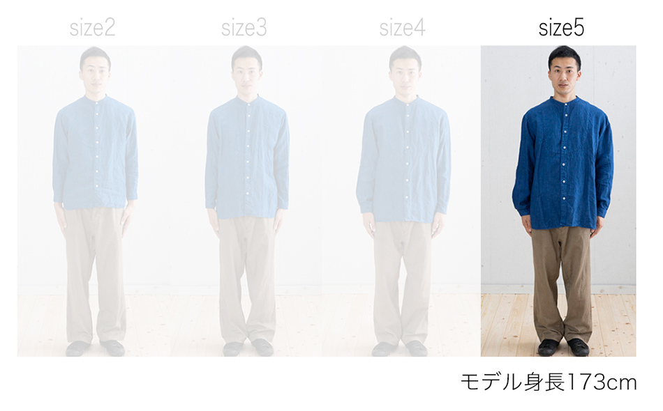 リネンシャツ ユニセックス 手染め リネン 切替シャツ サイ
