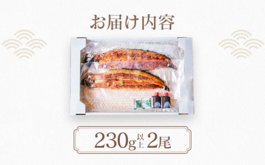 うなぎの特大蒲焼（2尾）230g以上×2尾　AE04 通常受付