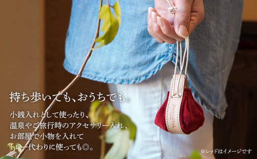 ピッコロ（巾着型小物入れ）（スエード・ピンク）　BK083