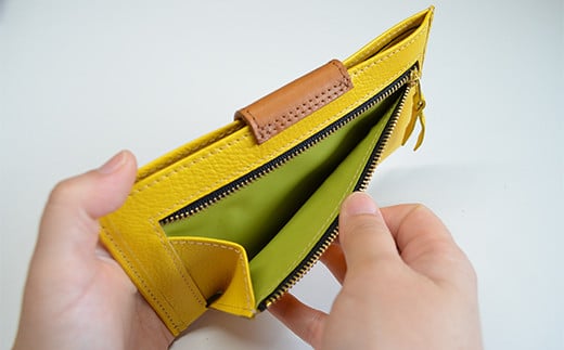 スマート長財布（シュリンクレザー・イエロー）　BK007