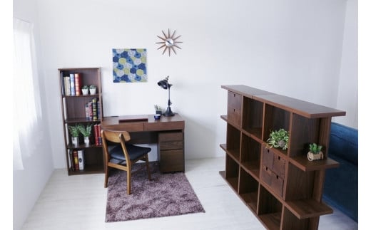 【開梱・設置】ミリオンデスク3点セット（ウォールナット）リモートワーク テレワーク　AX059