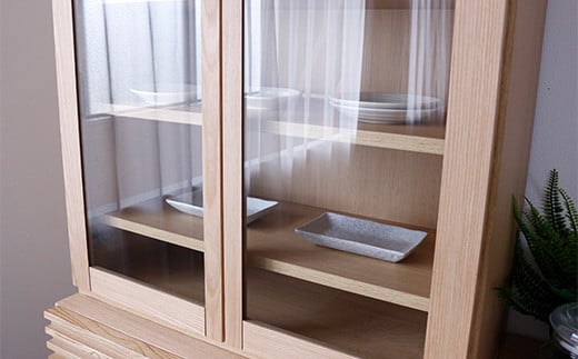 【開梱・設置】シルビア 80cm カップボード（ナチュラル）　AX158