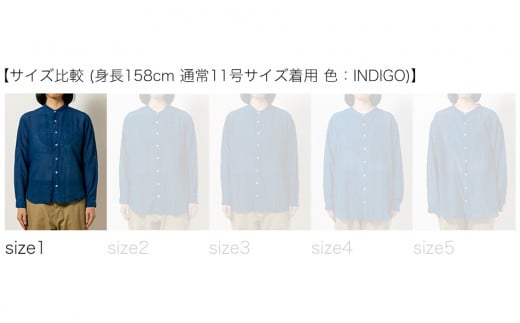 手染めシルクコットン切替シャツ サイズ1 LIGHT GRAY（薄墨染）　AO032 サイズ1