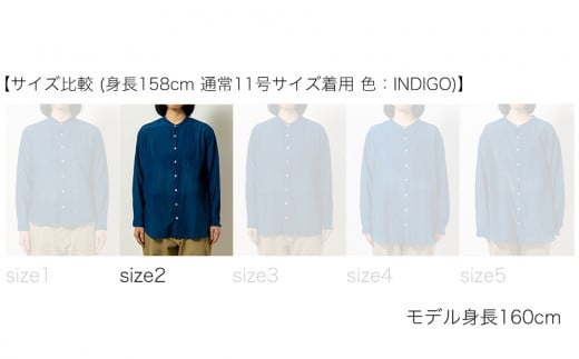 手染めシルクコットン切替シャツ サイズ2 LIGHT GRAY（薄墨染）　AO035 サイズ2