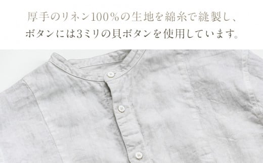 手染めリネン切替BIGシャツ LIGHT GRAY（薄墨染）　AO063