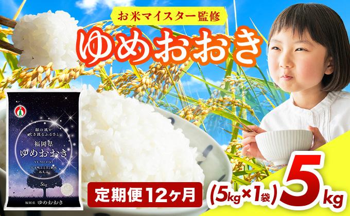 【12ヶ月定期便】令和7年産 福岡県産米100％使用！大木町 ゆめおおき 5kg ※北海道・沖縄・離島は配送不可 | 精米 国産 お米 ブランド米 お弁当 ご飯 おにぎり CY005sub12 【12ヶ月定期便】5kg