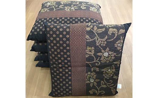 日本製座布団万葉５枚組（55×59）（ブラウン）　AA231