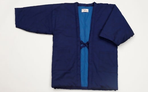 久留米はんてん　紳士紬はんてん　フリーサイズ（紺）　BA007