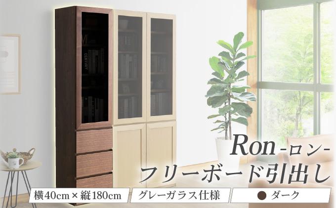 Ron（ロン）幅40フリーボード引出し (DK) グレーガラス仕様【北海道・東北・沖縄・離島不可】CN125-DK ダーク