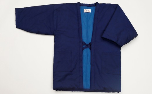 久留米はんてん　紳士紬はんてん　LLサイズ（紺）　BA010