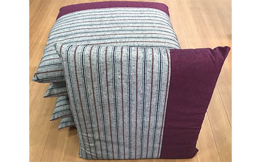 日本製座布団筑後５枚組（55×59）（エンジ）　AA235